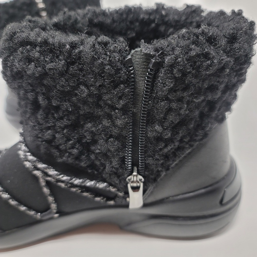 Bzees Ovation Black Sherpa Side Zip Ankle Boot Bootie Sz 8W Machine Washable - Picture 8 of 13